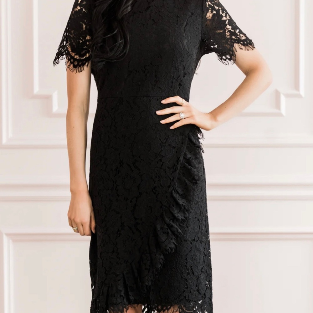 Rachel Parcell black amour lace dress